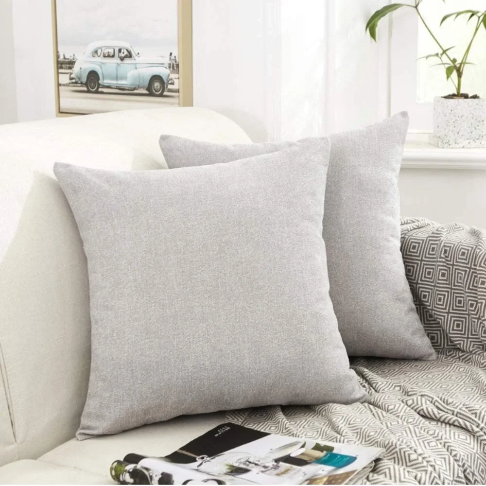Luxury Home | Elegant Chic Stone Grey Soft Chenille Throw Pillow Covers